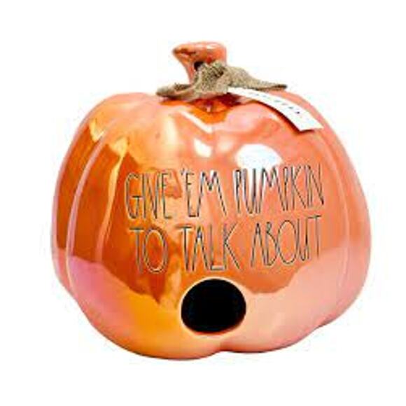Rae Dunn Orange Iridescent Luster Pumpkin Birdhouse Fall Autumn Halloween Decor - Picture 1 of 12